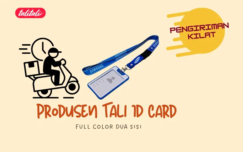 Produsen Tali ID Card Full Color Dua Sisi, Pengiriman Kilat