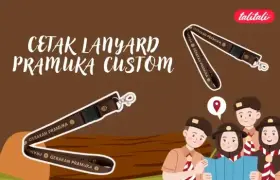 Cetak Lanyard Pramuka Custom FREE Desain Gratis Ongkir