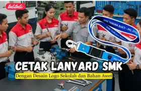 Cetak Lanyard SMK dengan Desain Logo Sekolah dan Bahan Awet