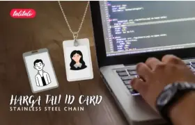 Harga Tali ID Card Stainless Steel Chain FREE Desain