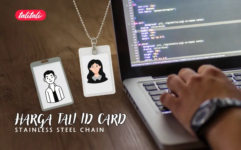 Harga Tali ID Card Stainless Steel Chain FREE Desain